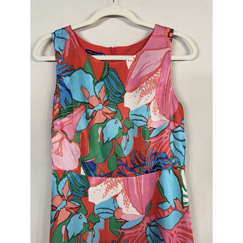 RSVP By Talbots Womens Dress Size 2 Tropical Floral Fit & Flare Ruffle Hem Lined - Picture 5 of 11
